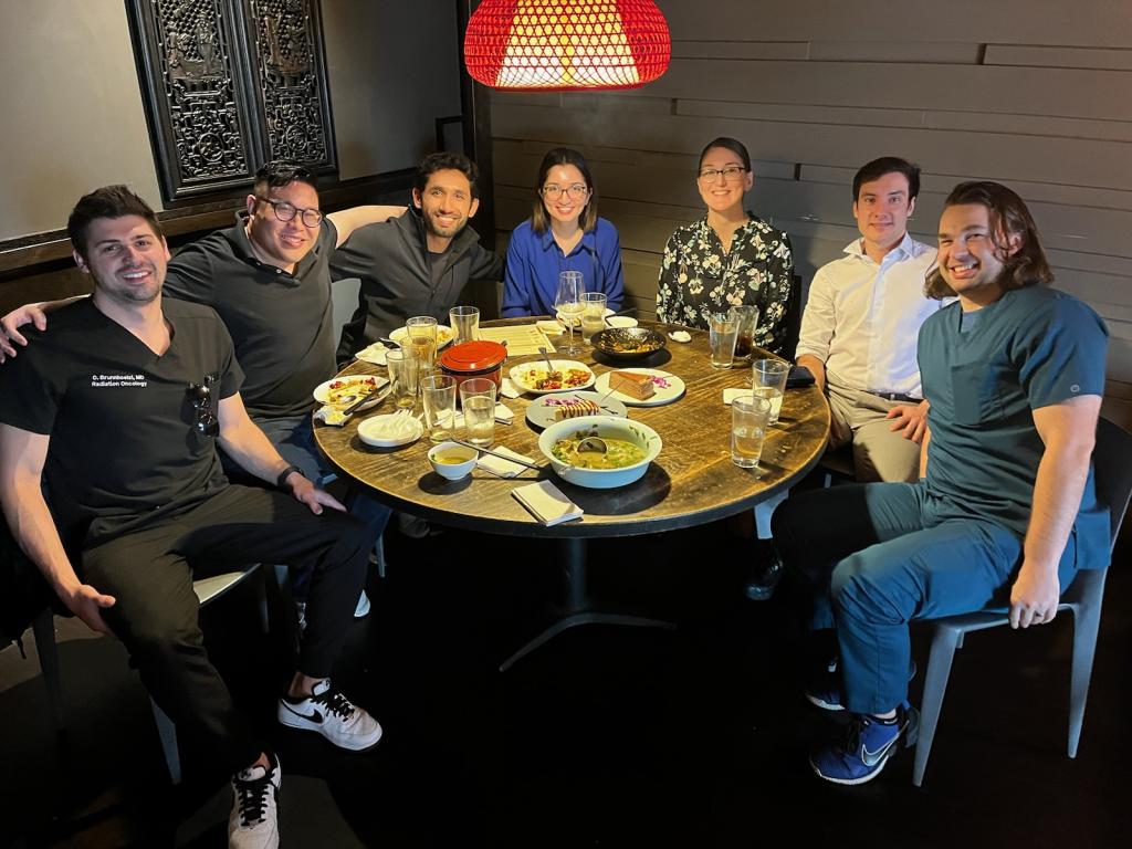 residents enjoying a roundtable dinner