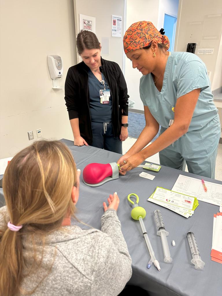 ob/gyn residents performing a simulation with tools