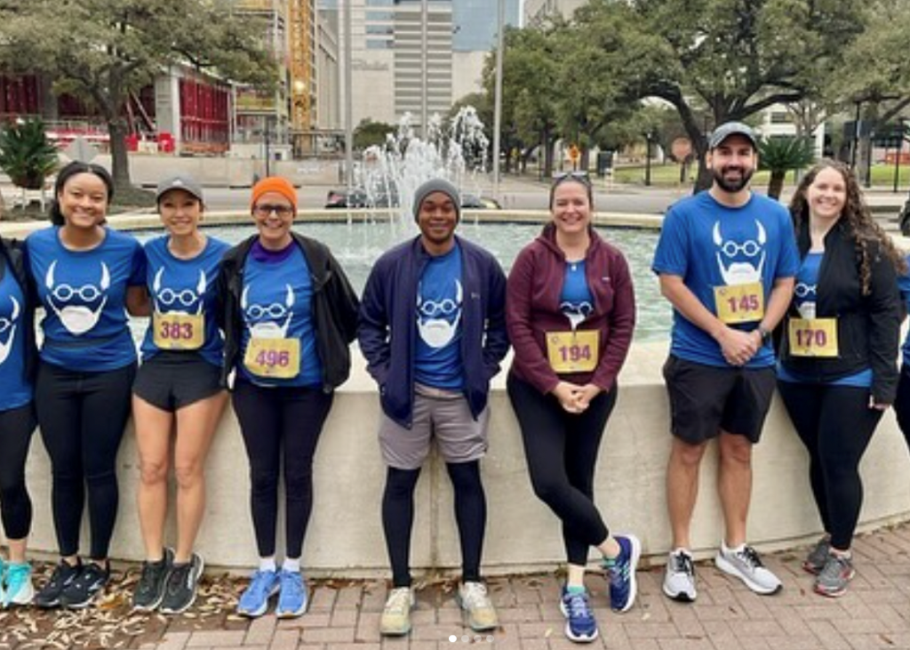 residents in running gear smiling