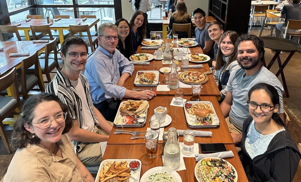 Lab lunch celebration for Tom’s new R01.