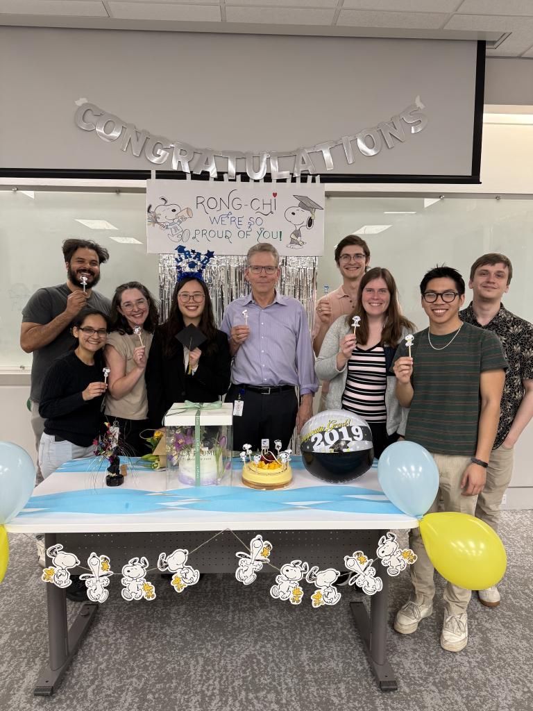 The lab at Rong-Chi's defense celebration