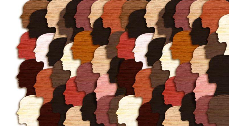 Diverse people Illustration of group faces showing diverse races and ethnicities.