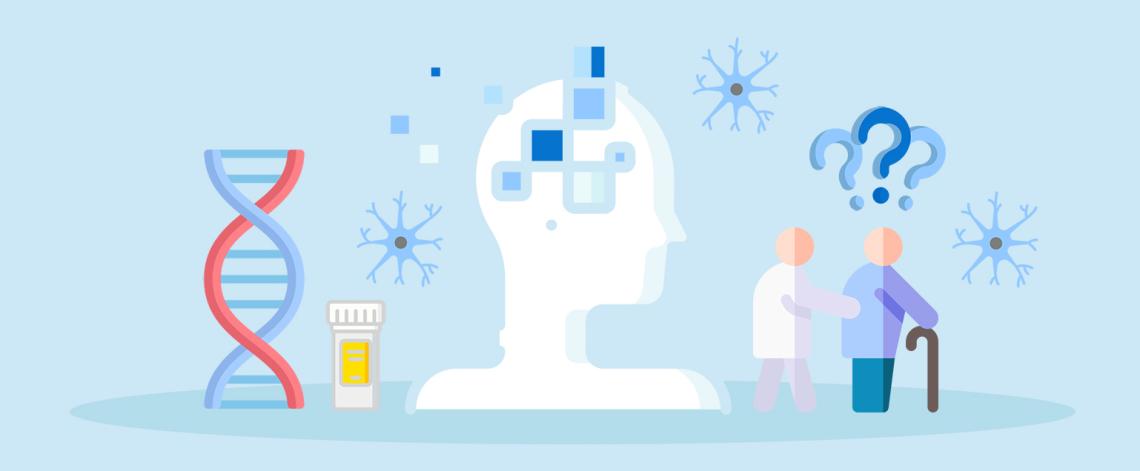 Illustration of dna, prescriptions, human brain, a doctor and an elderly person with questions about Best 10 Alzheimer's Disease - Don't Buy Until You Read This Adhttps://best10.how Results Guaranteed! | Improve Dementia & Alzheimer's Adhttps://4ppo.com/dementia/alzheimers Alzheimer's disease.