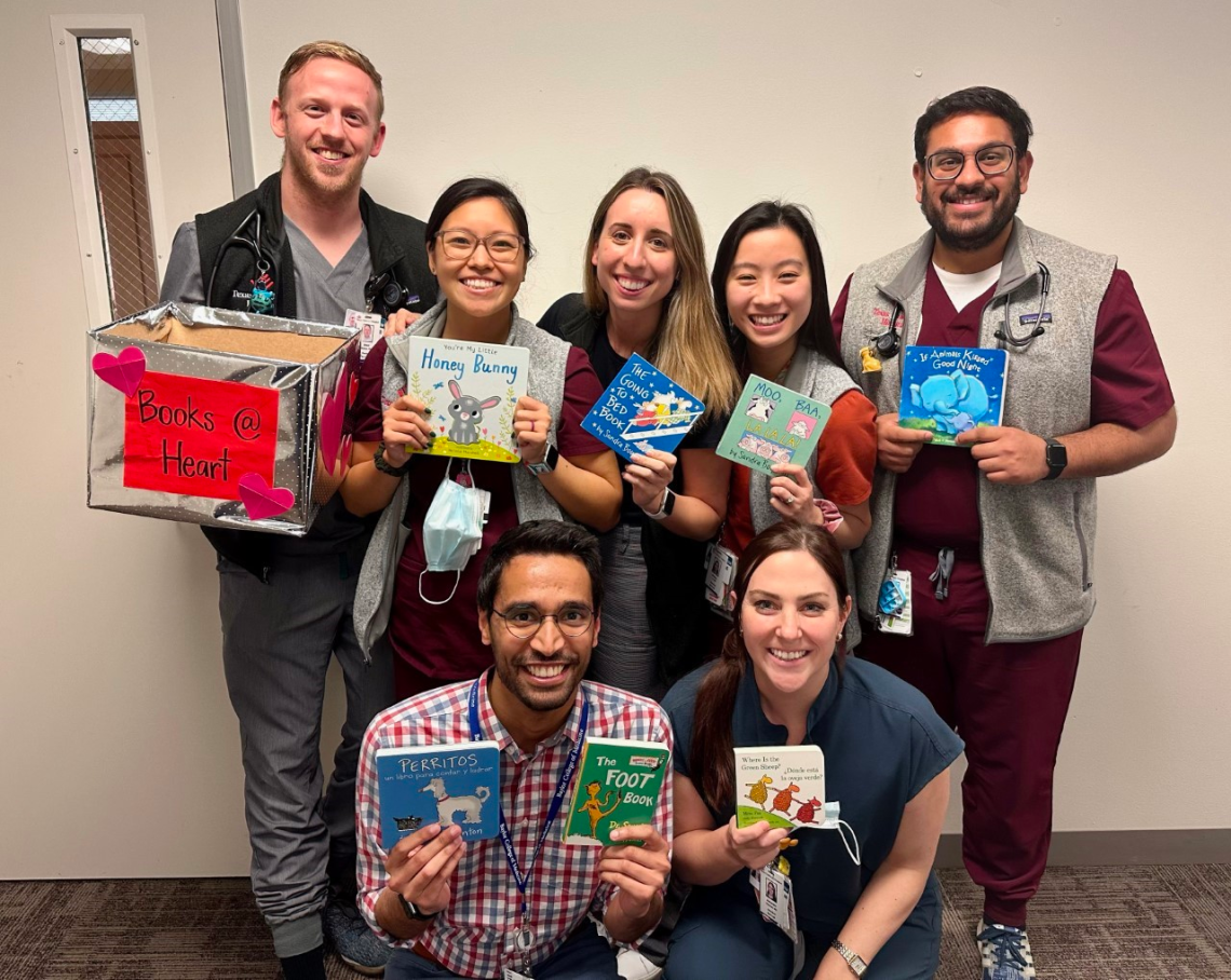 Residents participating in a Book Drive