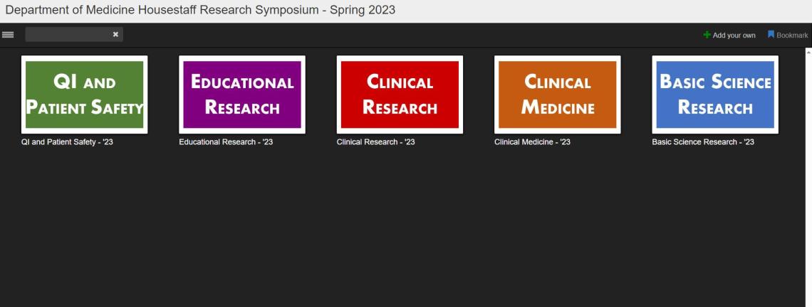 Screenshot of the Housestaff Research Symposium Site