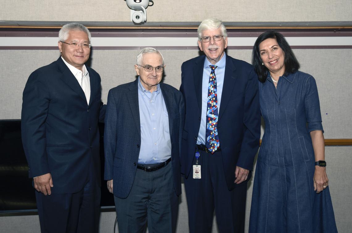 Dr. Brendan Lee, Dr. Arthur Beaudet and Dr. Huda Zoghbi pictured with Dr. Jeffrey M. Rosen, recipient of the 2024 Arthur L. Beaudet Outstanding Mentorship Award