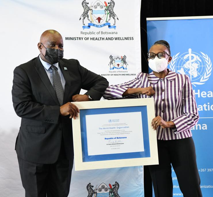 President of the Republic of Botswana Mokgweetsi Masisi and WHO Regional Director - Africa Dr. MAtshidiso Moeti