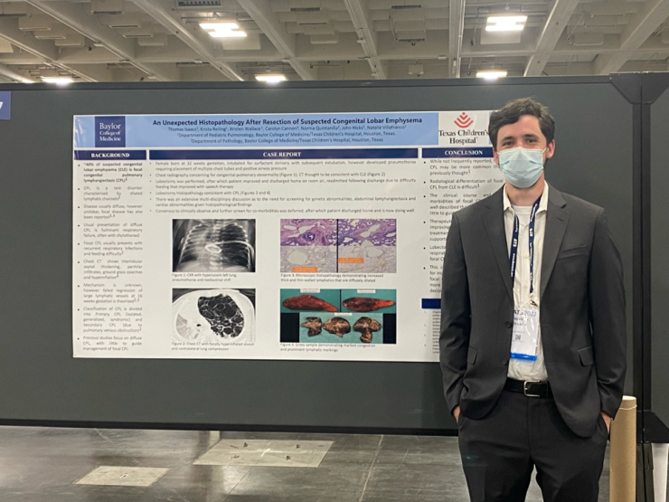 Pediatric Pulmonology Fellow at research poster presentation. A Pediatric Pulmonology Fellow at research poster presentation.