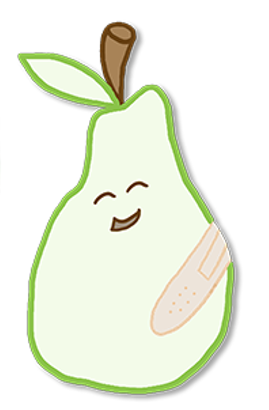 The PEAR award logo - a smiling cartoon green pear.