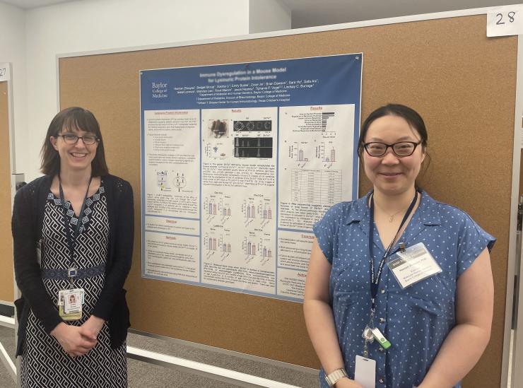 Haonan and Lindsay with Haonan’s poster at the Bone Program retreat.