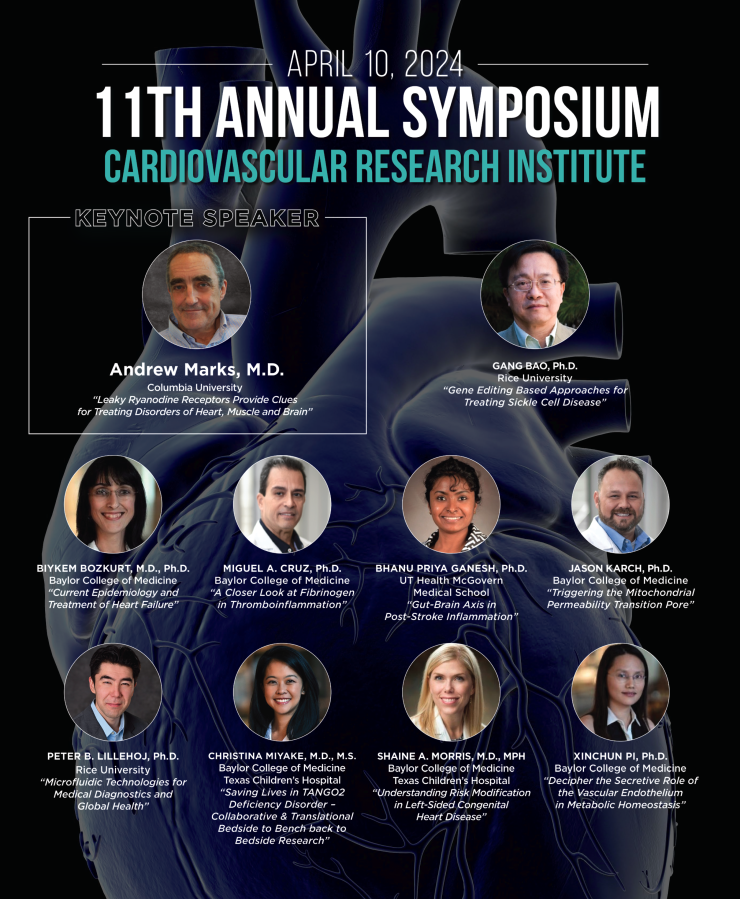 cardiovascular research symposium flyer 2024 with speaker photos