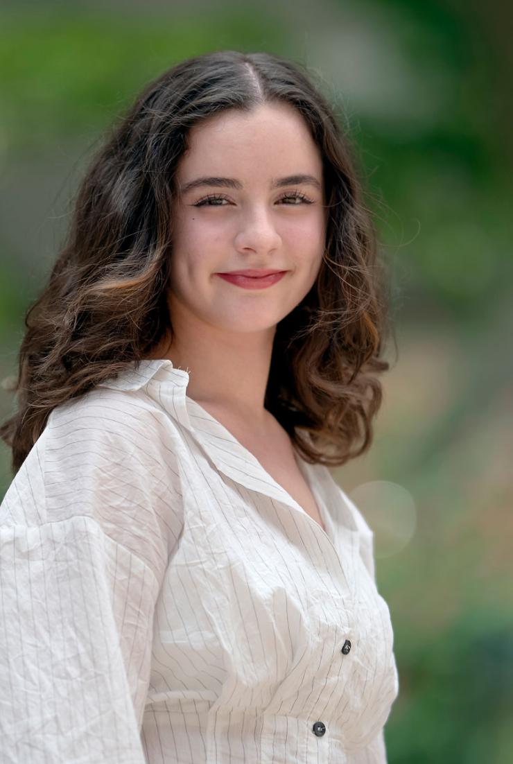 woman smiling outside