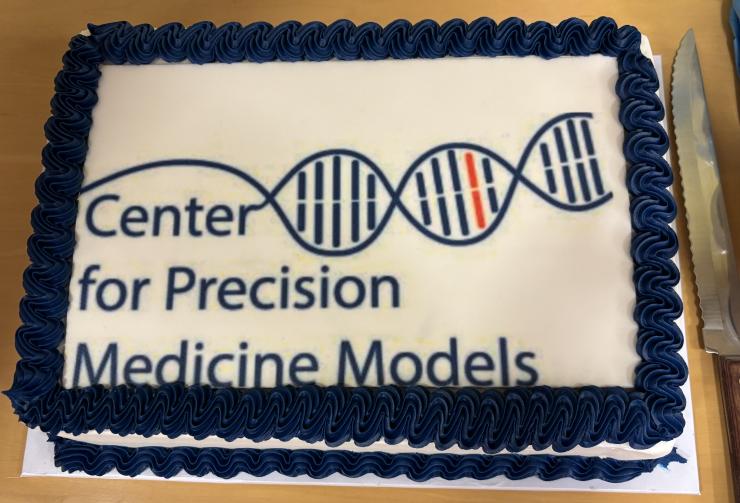 cake with writing that says "Center for Precision Medicine Models"