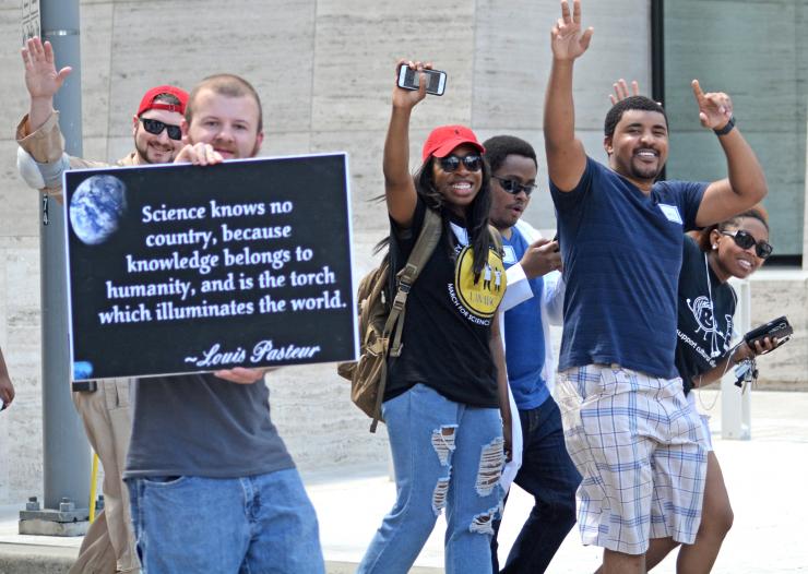 March for Science BCM students at the March for Science.