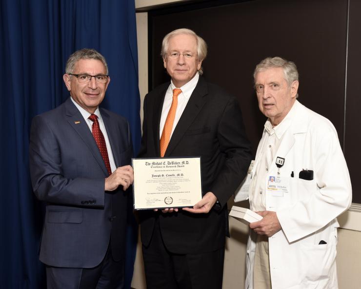 Dr. Joseph S. Coselli with Drs. Paul Klotman and George Noon