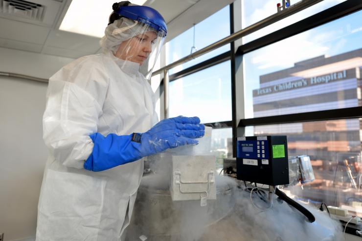 A researcher in the Center for Cell and Gene Therapy.