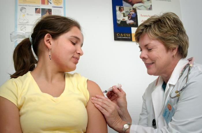 Patient receiving a vaccination