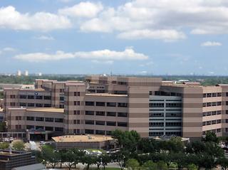 A view of the Michael E. DeBakey VA Medical Center as seen from the Baylor College of Medicine Medic A view of the Michael E. DeBakey VA Medical Center as seen from the Baylor College of Medicine Medical Center