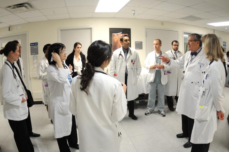 Grand Rounds is a weekly patient care and education conference attended by medical students, residents, community physicians, dermatopathologists, and the dermatology faculty from both Baylor and UT Houston.