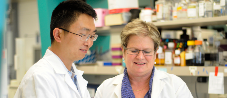 From left Dr. Xiaosong Wang and Dr. Rachel Schiff.