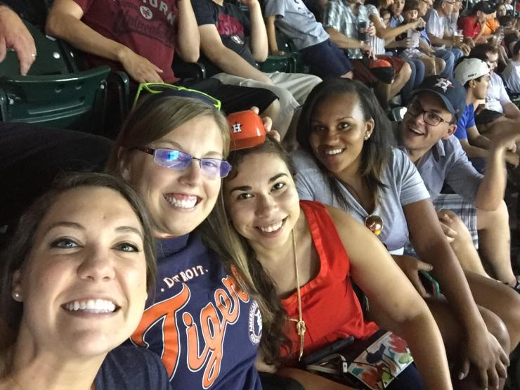 Interns enjoying a night at the Astros game