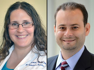 Dr. Laurie Robak, instructor of molecular and human genetics and Dr. Joshua Shulman, assistant professor of neurology, neuroscience and molecular and human genetics.
