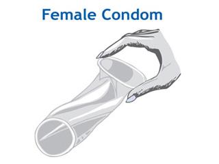 A female condom lines the inside of the vagina to keep sperm from reaching the egg.