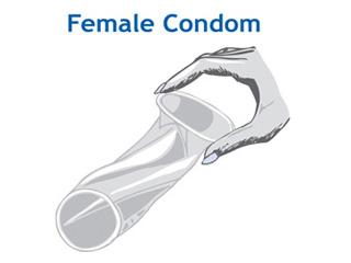 Teen Health Clinic - Female Condom A female condom lines the inside of the vagina to keep sperm from reaching the egg.