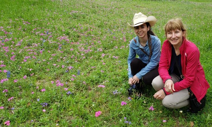 Justyna Karolak and her Polish boss Marzena Gajecka enjoying the wildflowers