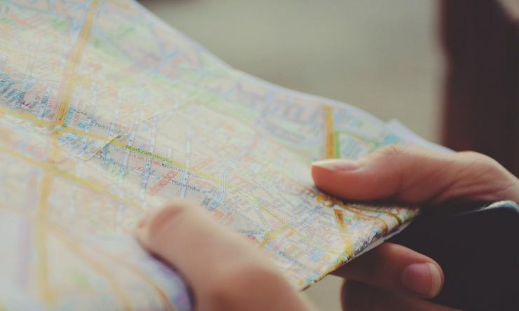 map with hands