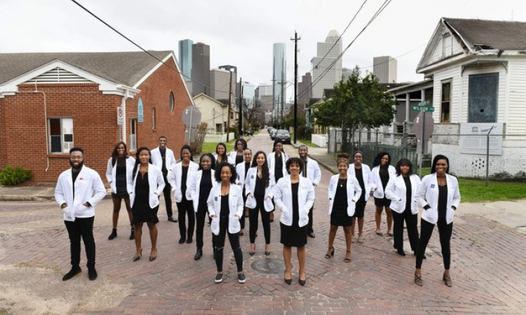 Joint Black History Month Event BCM and McGovern SNMA members stand in solidarity at historic bricks in Houston Freedman’s Town.” Joint Black History Month Event BCM and McGovern SNMA members stand in solidarity at historic bricks in Houston Freedman’s Town.”