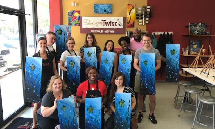 Pediatric and Adolescent Gynecology fellows and faculty painting together.