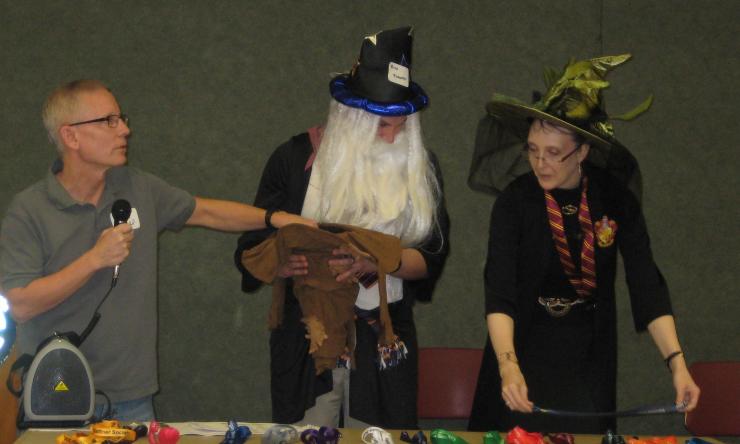 Resident sorting hat event with Drs. Ward and Turner