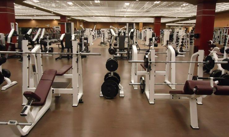 Image of an empty gym weight room