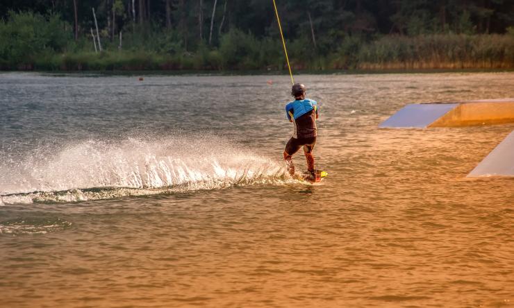 Photo of a man on water skis