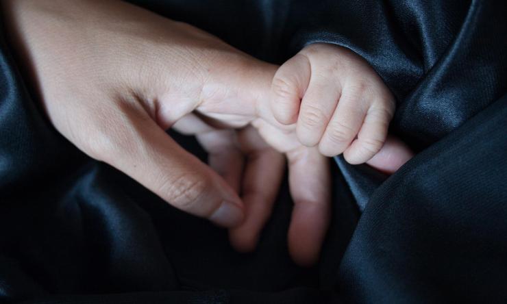 Family holding hands