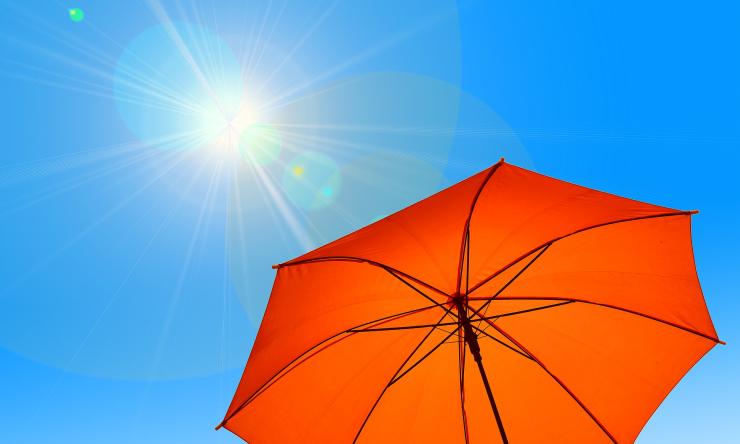 Summer heat with an umbrella Summer heat with an umbrella
