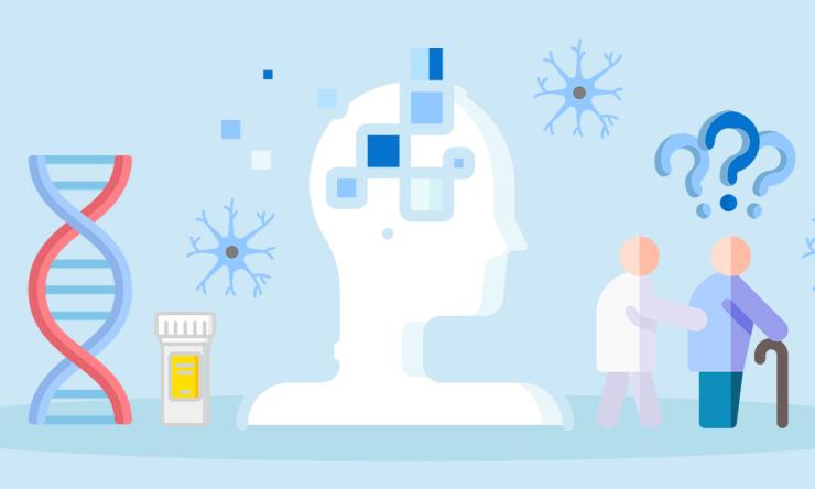 Illustration of dna, prescriptions, human brain, a doctor and an elderly person with questions about Best 10 Alzheimer's Disease - Don't Buy Until You Read This Adhttps://best10.how Results Guaranteed! | Improve Dementia & Alzheimer's Adhttps://4ppo.com/dementia/alzheimers Alzheimer's disease.