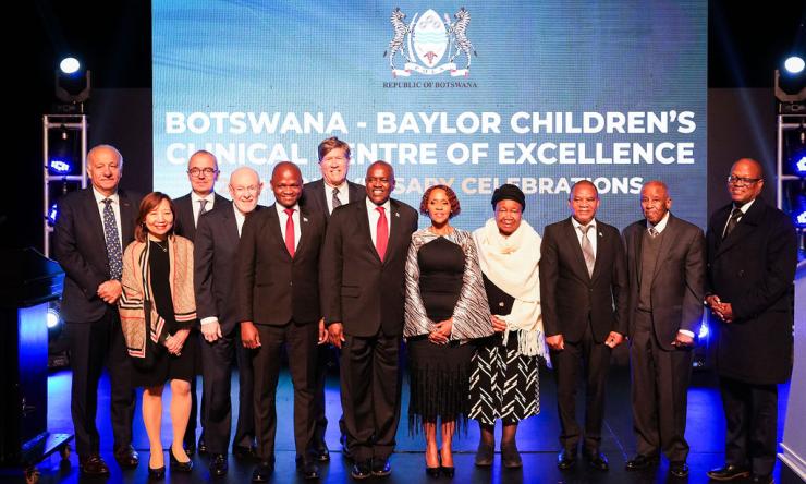 Leaders from the Government of Botswana, 6Ͽ and Texas Children’s Hospital and Bristol Myers Squibb celebrate the 20th anniversary of the Botswana-Baylor Children’s Clinical Centre of Excellence and its impact on the health of tens of thousands of people in the country.