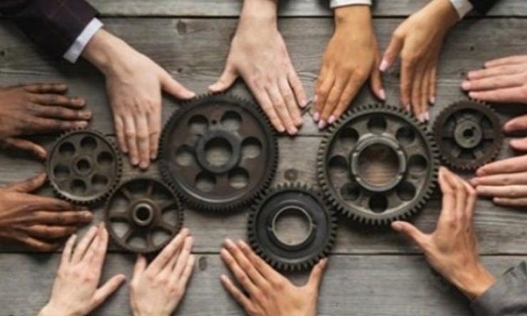 Photo of hands on gears