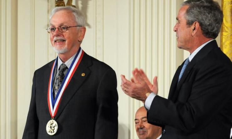 Dr. Bert O'Malley and then president George W. Bush 