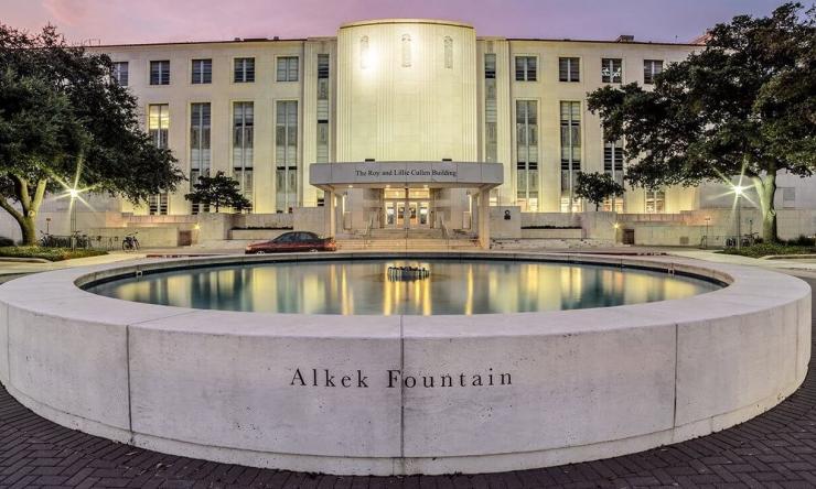 The Cullen building seen at night