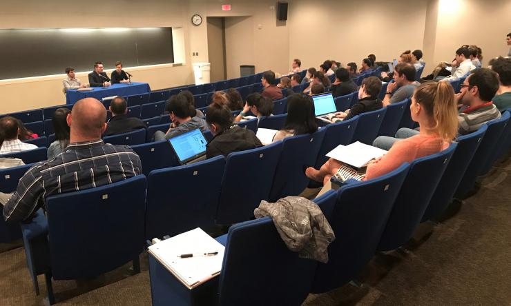 Grad students, postdocs and faculty listen in as junior faculty members share their experiences transitioning from postdoc to independent investigator.