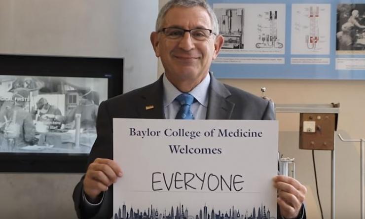 Dr. Paul Klotman starts the video, representing Baylor diversity and inclusion.