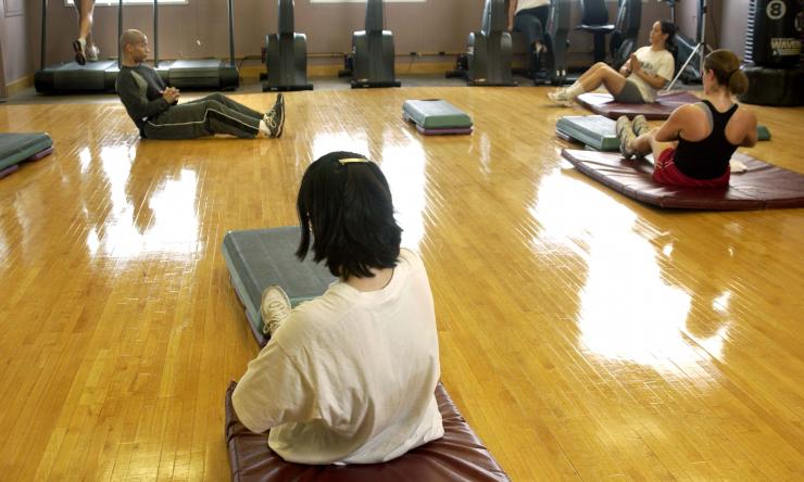 yoga class in gym