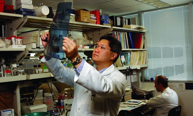 Dr. Brendan Lee at work in his lab.