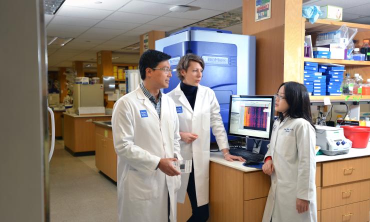 From right, Dr. Keith Syson Chan, Antonina Kurtova and Dr. Jing Xiao.