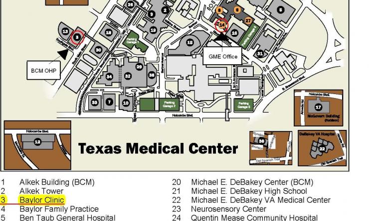Map of the Texas Medical Center