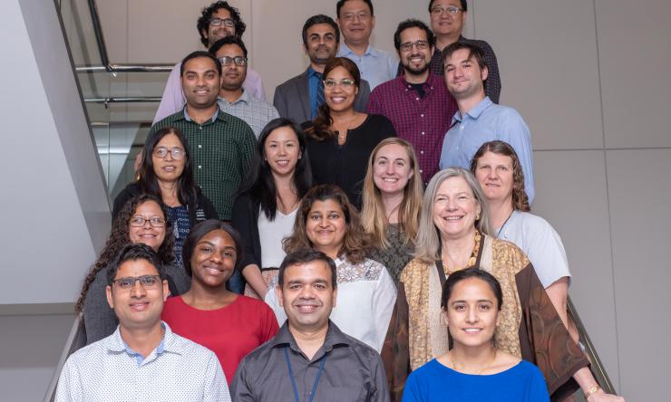 Walker lab in stairway